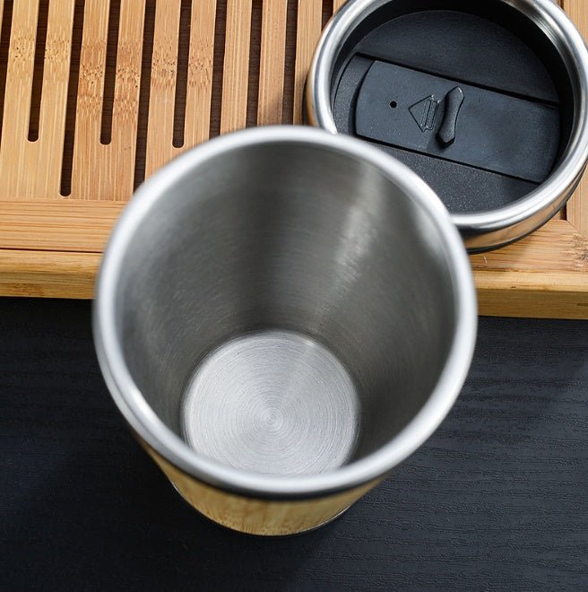 Bamboo Coffee Cup with Stainless Steel Interior – 420 ml - goosavvy.com