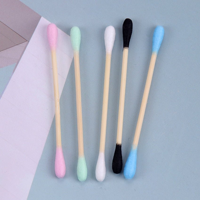 Bamboo Cotton Swabs | Double Sided Compostable Cotton Buds | Organic Q Tips | 200 pieces - goosavvy.com