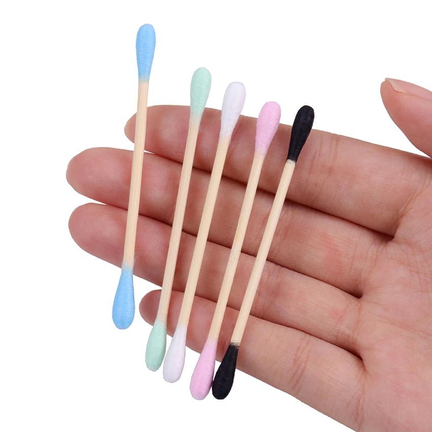 Bamboo Cotton Swabs | Double Sided Compostable Cotton Buds | Organic Q Tips | 200 pieces - goosavvy.com