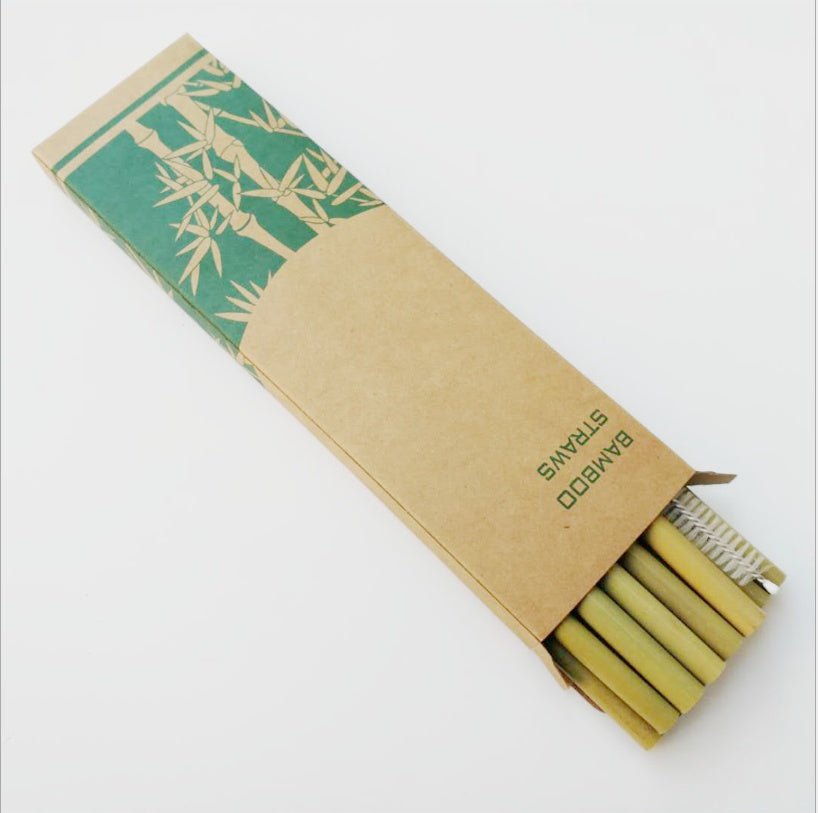 Bamboo Drinking Straws – 12-Pack with Cleaning Brush - goosavvy.com