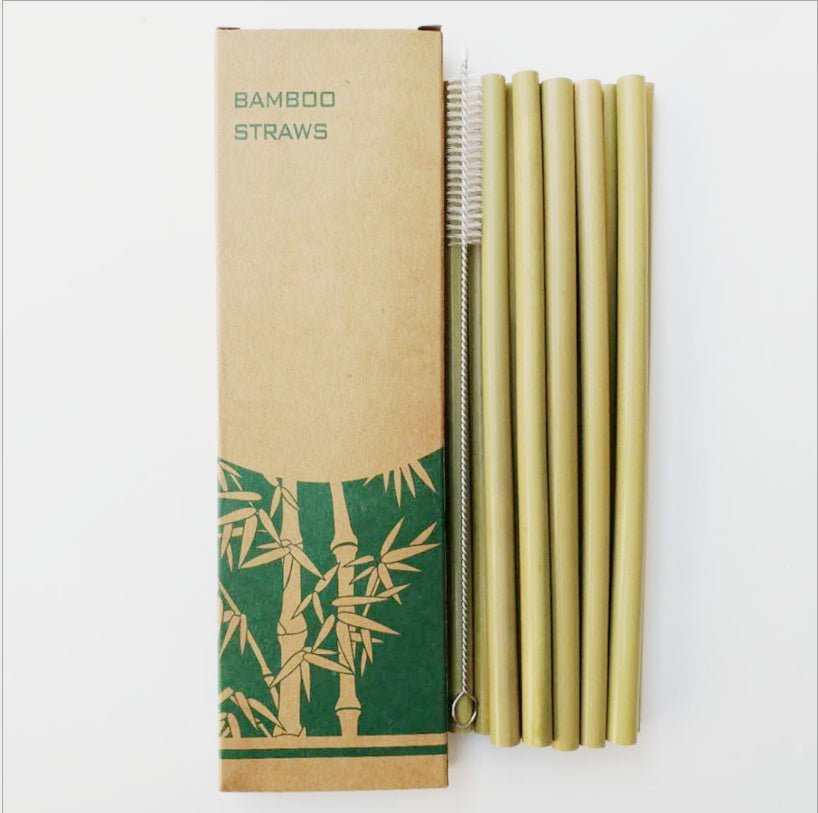 Bamboo Drinking Straws – 12-Pack with Cleaning Brush - goosavvy.com