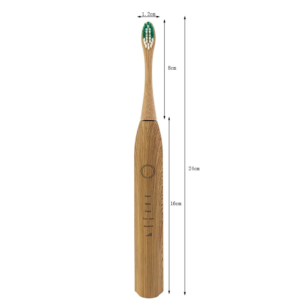 Bamboo Electric Toothbrush with Nylon Bristles (USB or wireless charging) - goosavvy.com