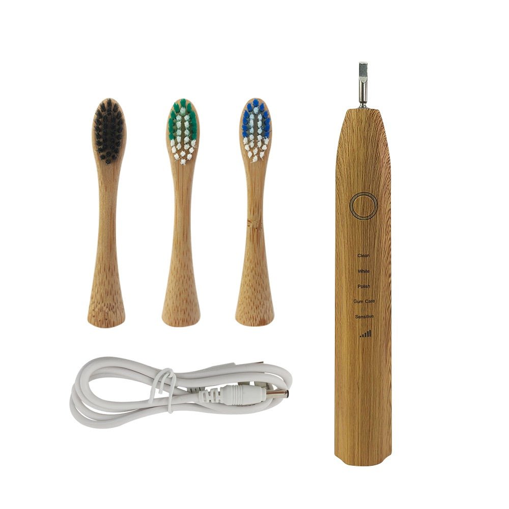 Bamboo Electric Toothbrush with Nylon Bristles (USB or wireless charging) - goosavvy.com