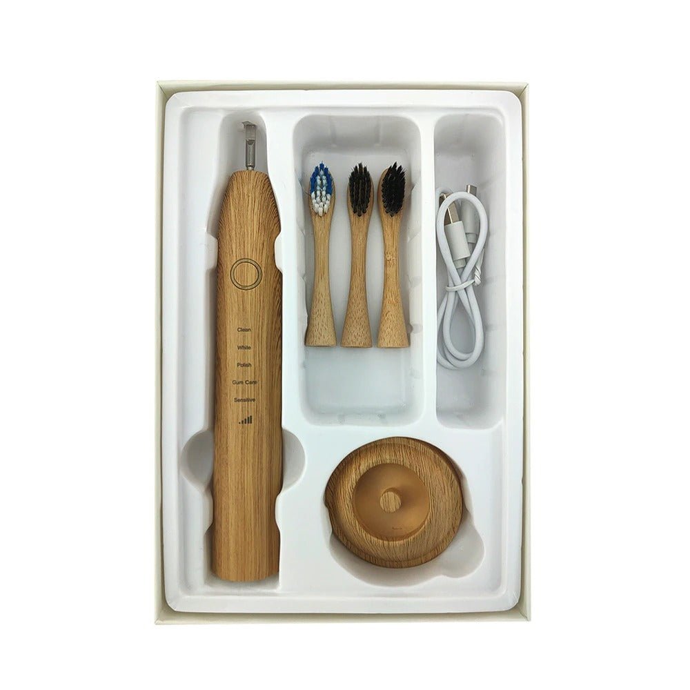 Bamboo Electric Toothbrush with Nylon Bristles (USB or wireless charging) - goosavvy.com