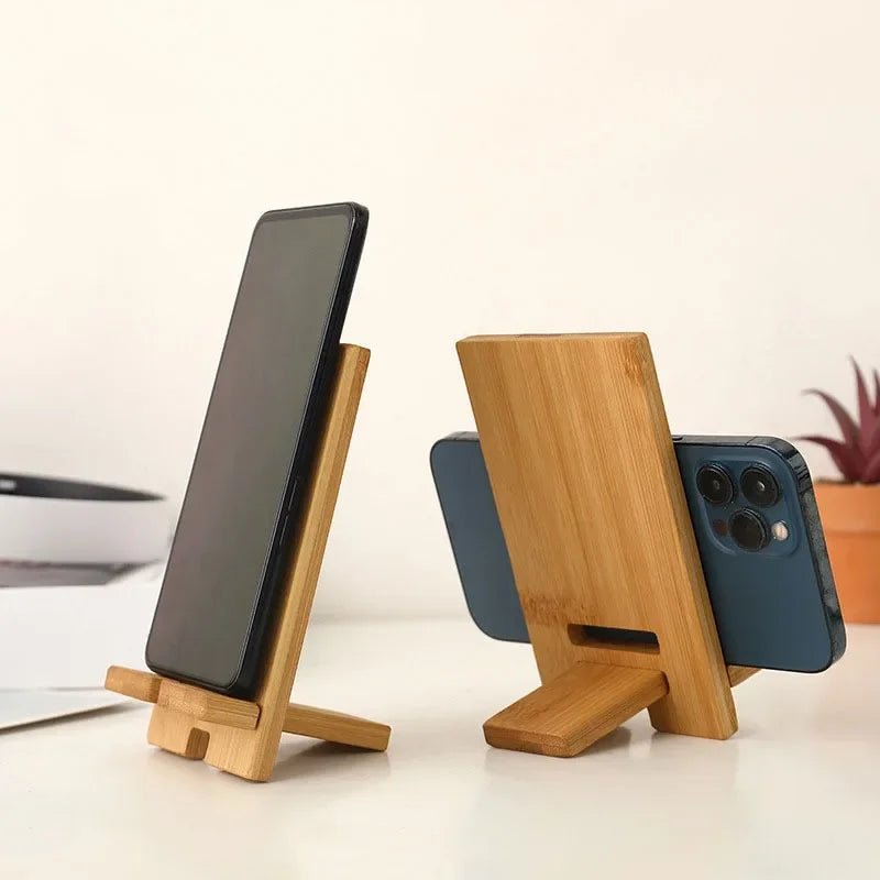 Bamboo Phone Stand with Charging Cable Slot - goosavvy.com