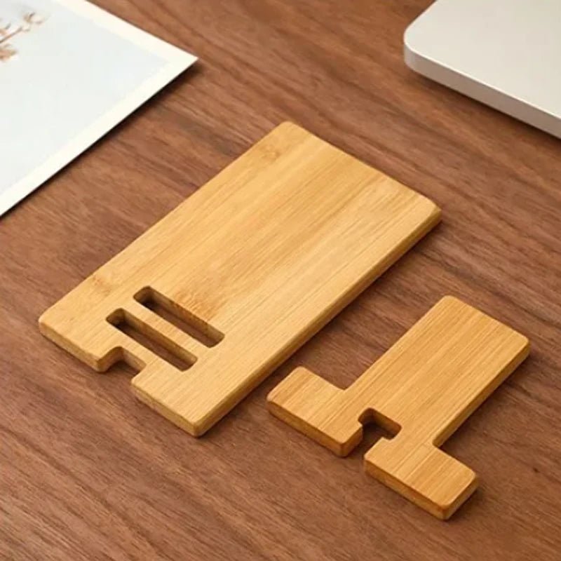 Bamboo Phone Stand with Charging Cable Slot - goosavvy.com