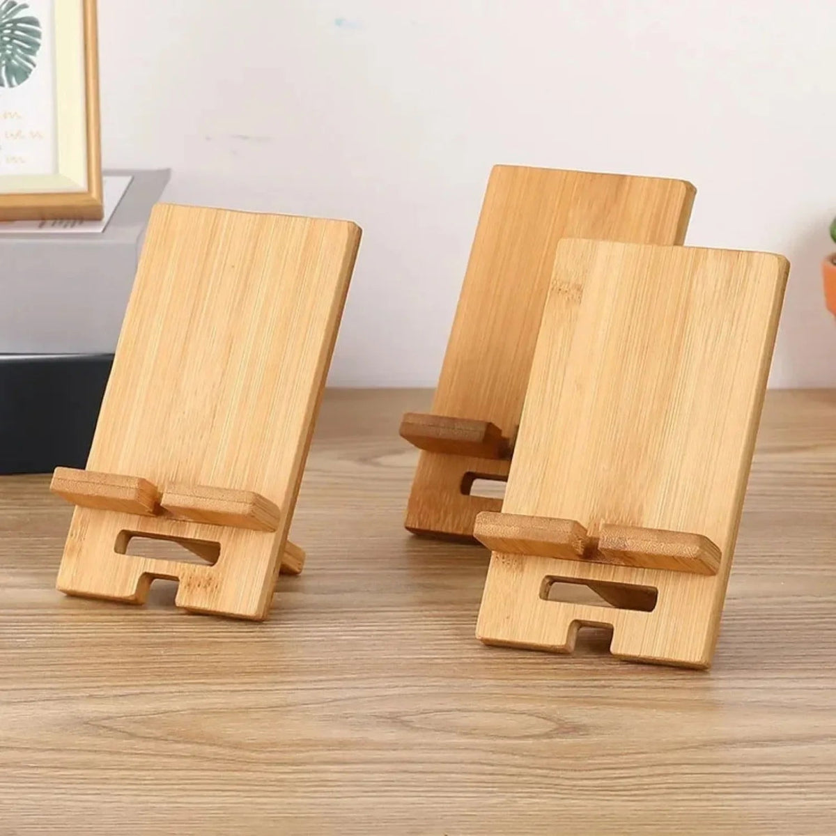 Bamboo Phone Stand with Charging Cable Slot - goosavvy.com