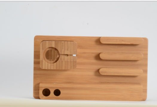 Bamboo Phone, Tablet & Apple Watch Desk Organizer and Charging Dock - goosavvy.com