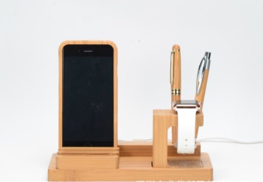 Bamboo Phone, Tablet & Apple Watch Desk Organizer and Charging Dock - goosavvy.com