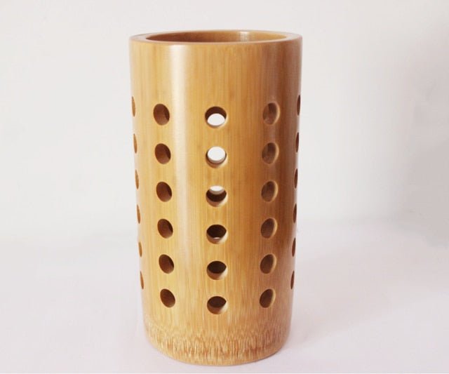 Bamboo Toothbrush and Toothpaste Holder | Wooden Toothbrush Cup | Pencil Holder | Makeup Brush Holder - goosavvy.com