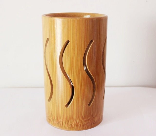 Bamboo Toothbrush and Toothpaste Holder | Wooden Toothbrush Cup | Pencil Holder | Makeup Brush Holder - goosavvy.com