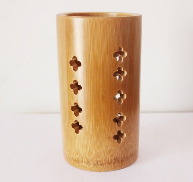 Bamboo Toothbrush and Toothpaste Holder | Wooden Toothbrush Cup | Pencil Holder | Makeup Brush Holder - goosavvy.com