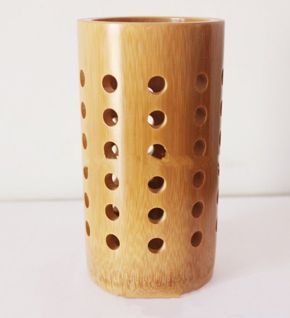 Bamboo Toothbrush and Toothpaste Holder | Wooden Toothbrush Cup | Pencil Holder | Makeup Brush Holder - goosavvy.com