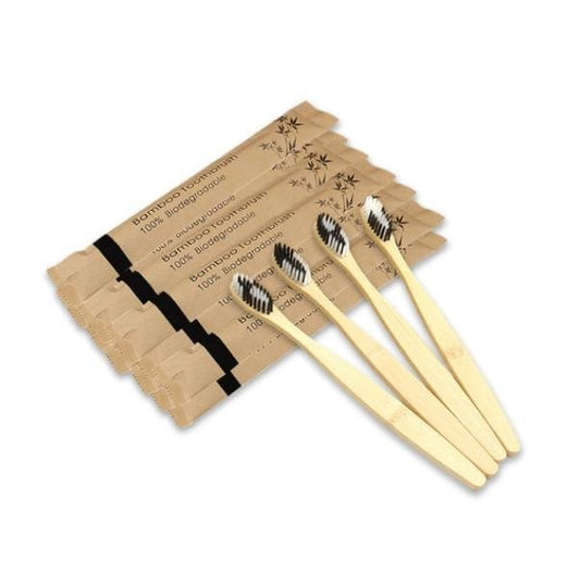 Bamboo Toothbrushes | Zero Waste Compostable Toothbrushes | Plastic Free Toothbrushes | Pack of 5 or 10 - goosavvy.com