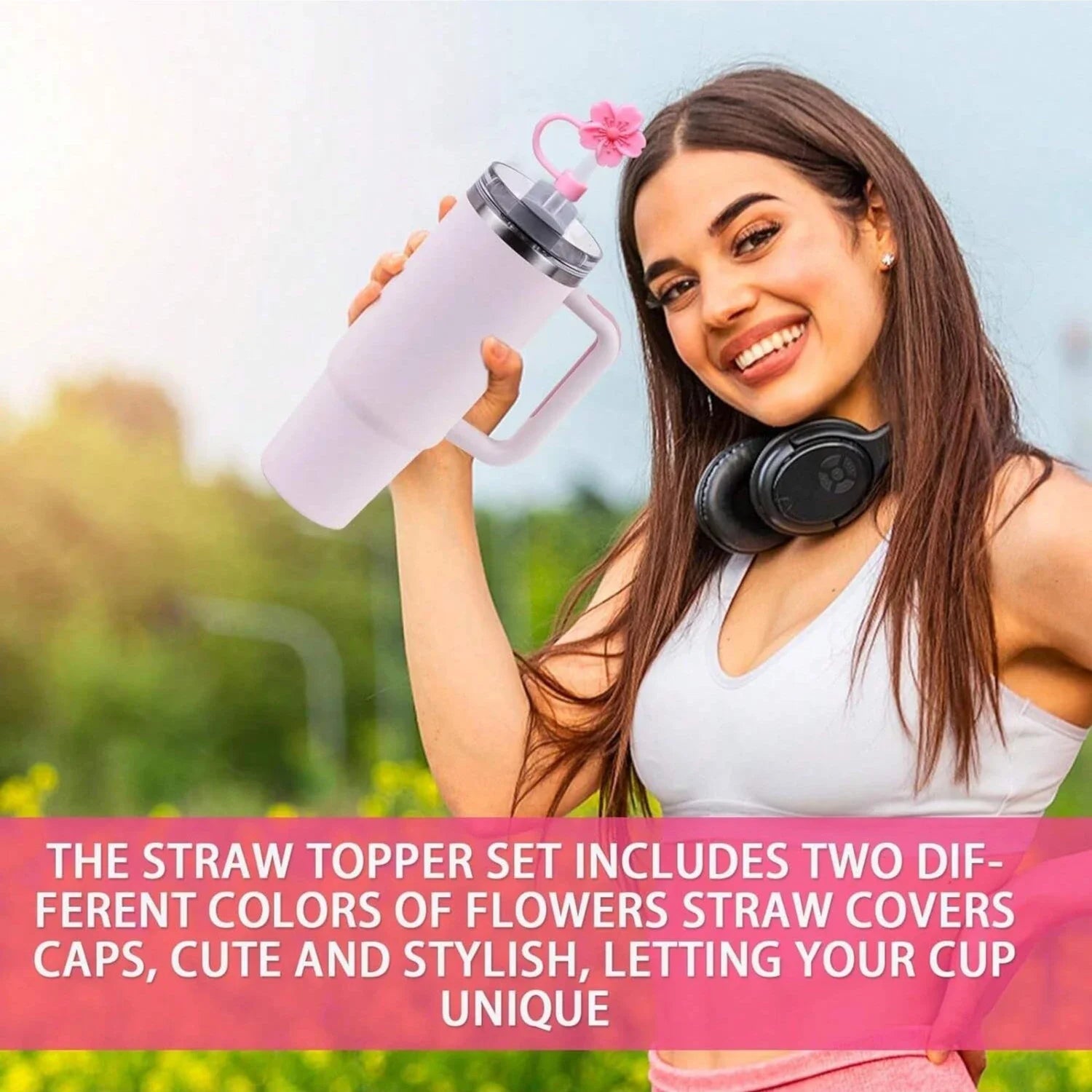 Begonia Flower Straw Covers (BPA - Free) – Reusable Tips for Large 30/40 oz Tumblers - goosavvy.com