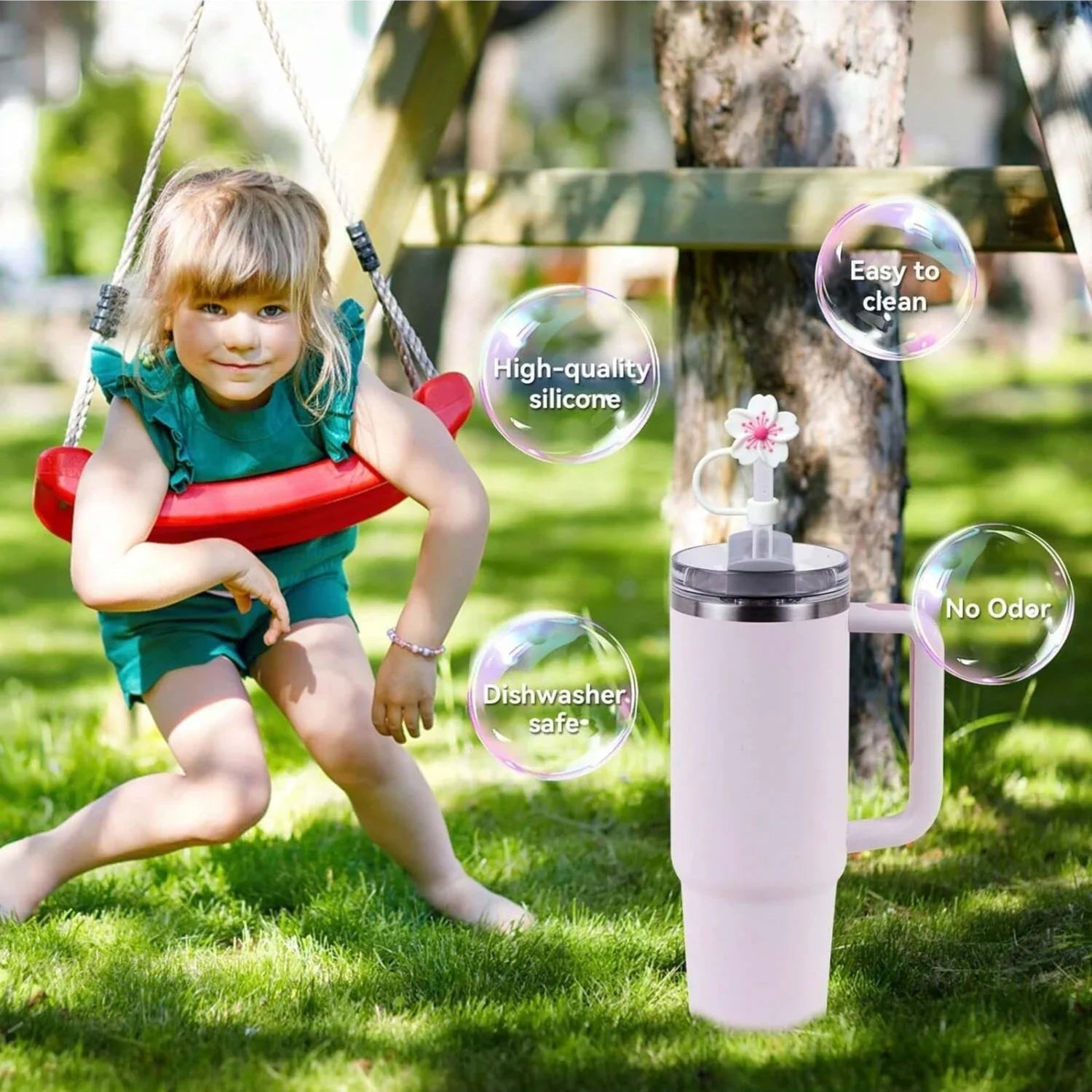 Begonia Flower Straw Covers (BPA - Free) – Reusable Tips for Large 30/40 oz Tumblers - goosavvy.com