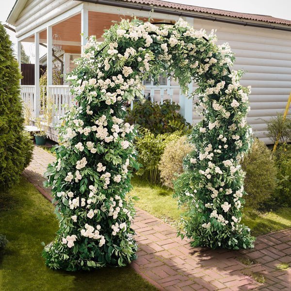 Black Double - Layer Iron Garden Arch, Sturdy Metal Trellis for Climbing Plants - goosavvy.com