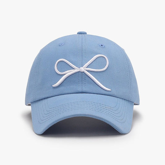 Bow Embroidered Cotton Baseball Cap - goosavvy.com