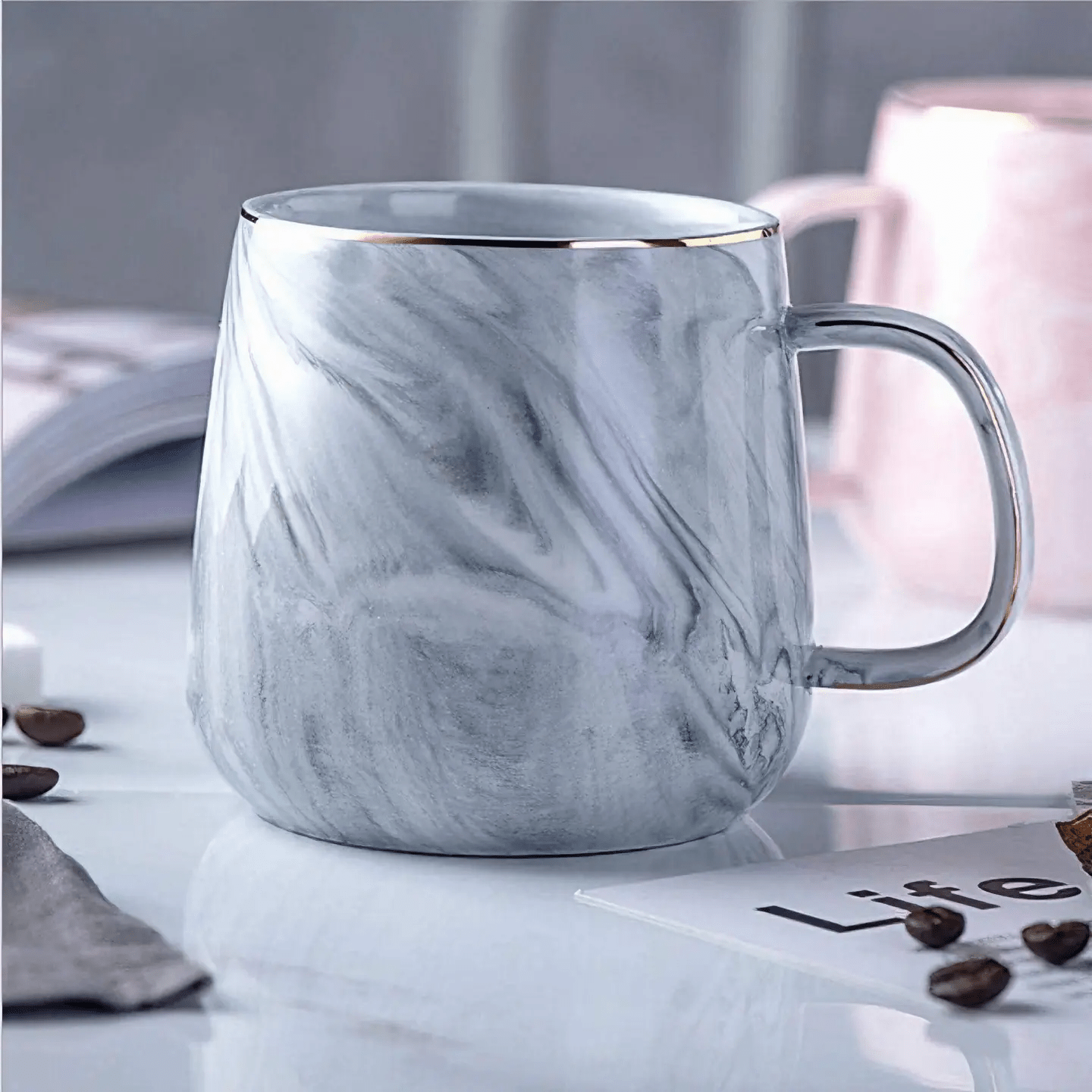 CasaVero's Elegant Marble Look Ceramic Mug - goosavvy.com