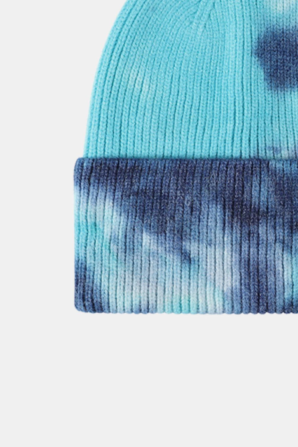 Ladies Tie-Dye Cuffed Rib-Knit Beanie Hat