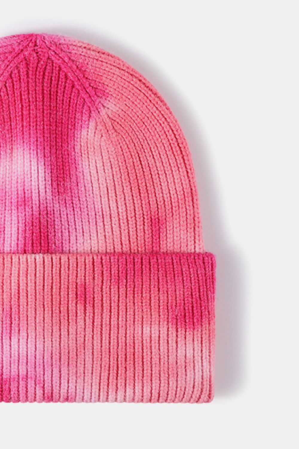 Ladies Tie-Dye Cuffed Rib-Knit Beanie Hat