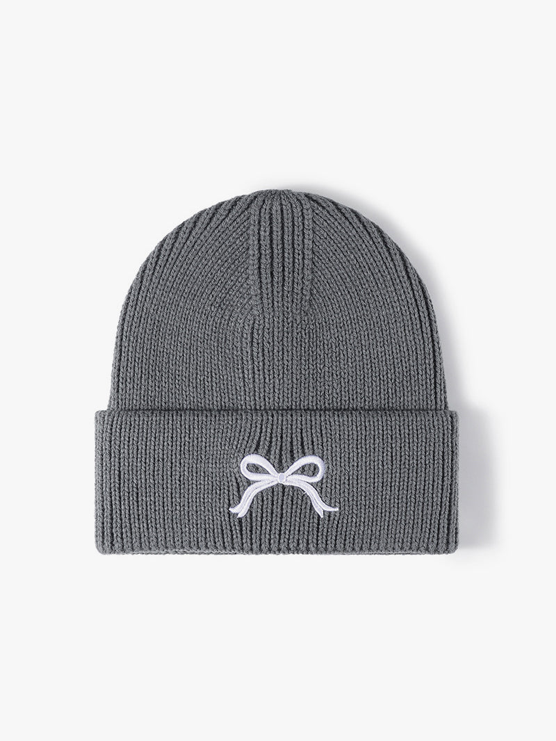 Embroidered Bow Knit Hat - goosavvy.com