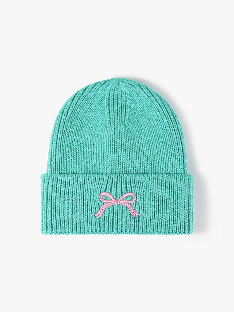 Embroidered Bow Knit Hat - goosavvy.com