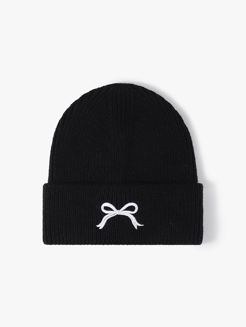 Embroidered Bow Knit Hat - goosavvy.com
