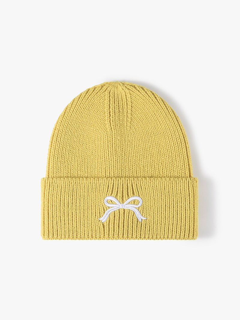 Embroidered Bow Knit Hat - goosavvy.com