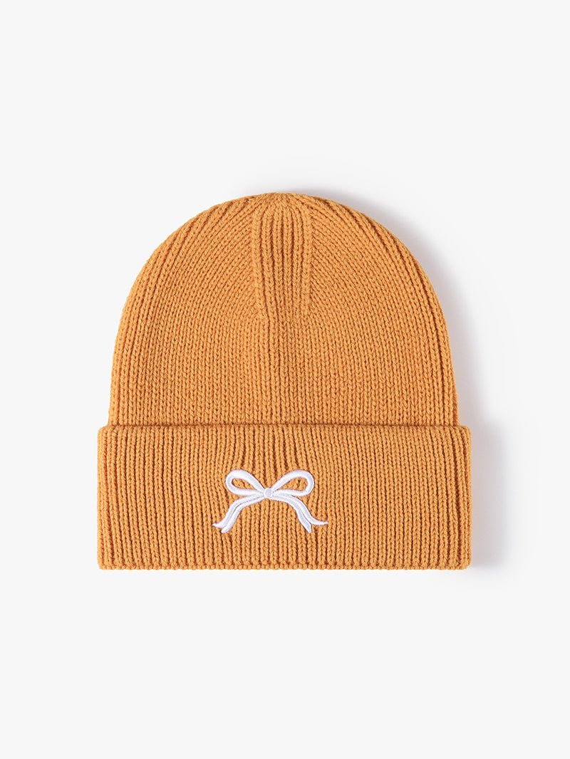 Embroidered Bow Knit Hat - goosavvy.com