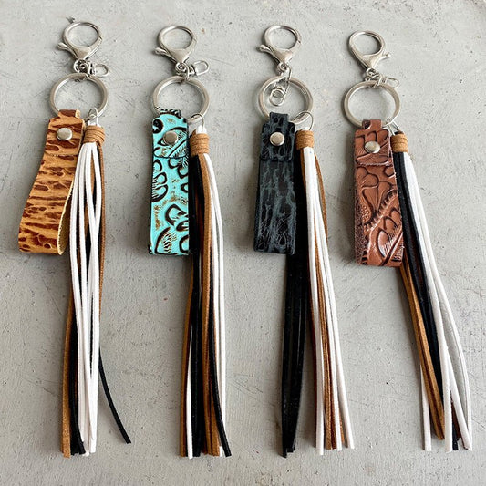 Genuine Leather Tassel Keychain - goosavvy.com