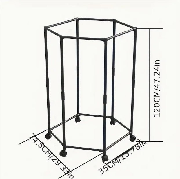 Hexagonal Rolling Garment Rack – Sturdy Metal Floor Standing Clothes Hanger with Wheels for Dorms & Small Spaces - goosavvy.com