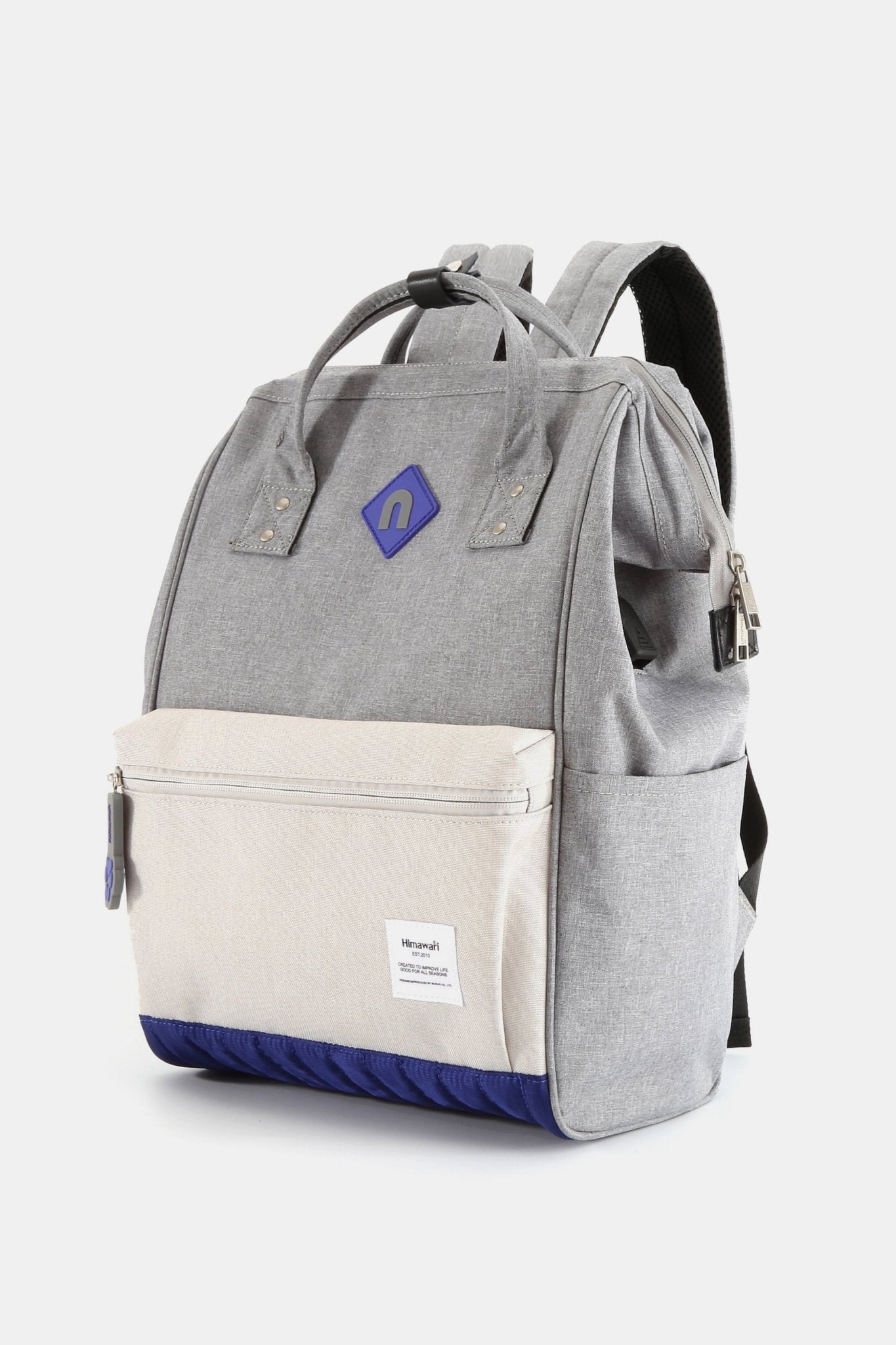 Himawari Contrast Waterproof Backpack Bag with External USB Port - goosavvy.com