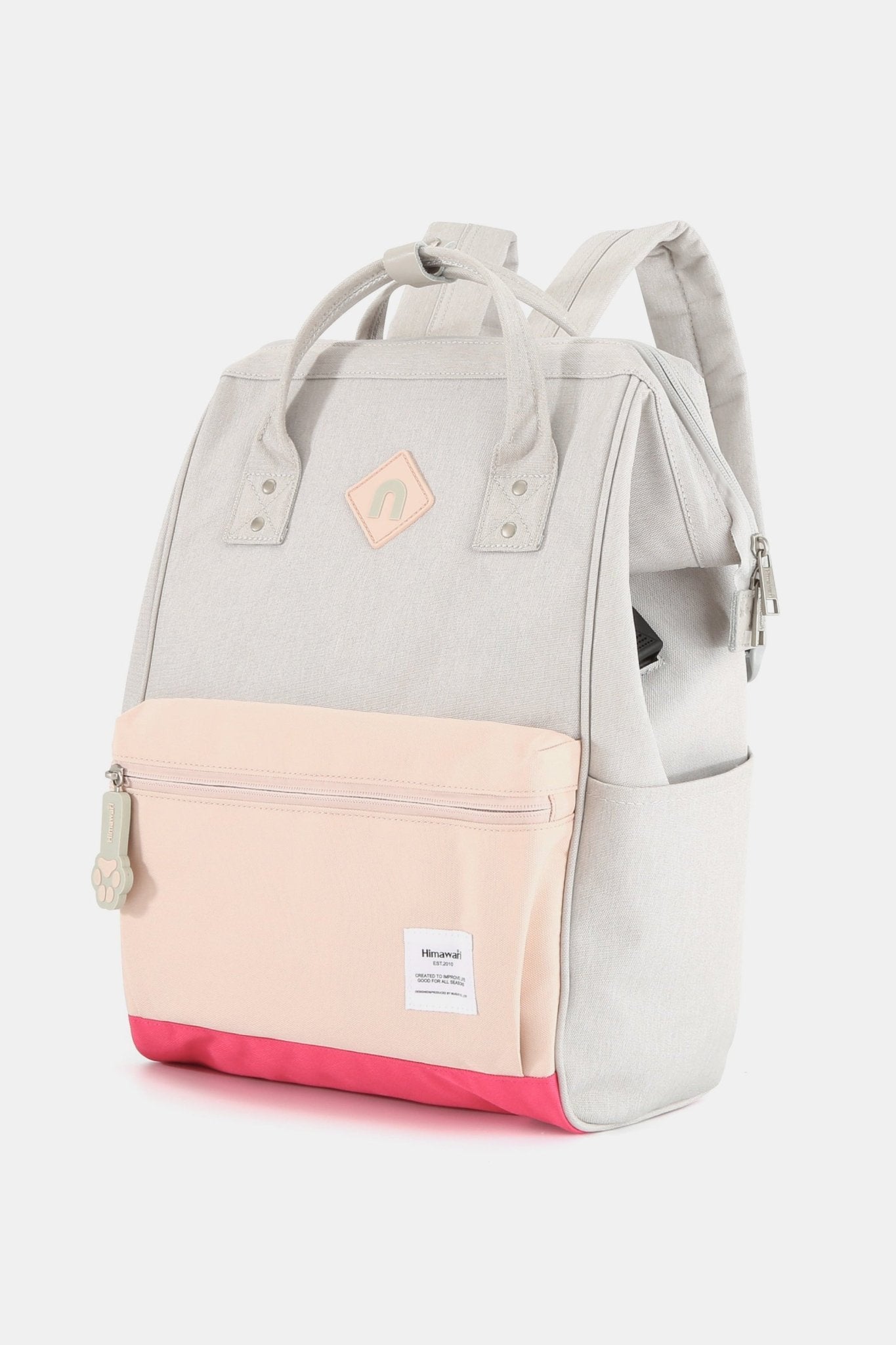Himawari Contrast Waterproof Backpack Bag with External USB Port - goosavvy.com