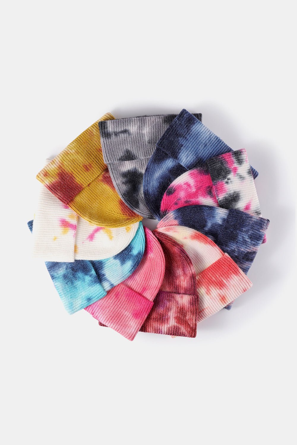 Ladies Tie - Dye Cuffed Rib - Knit Beanie Hat - goosavvy.com