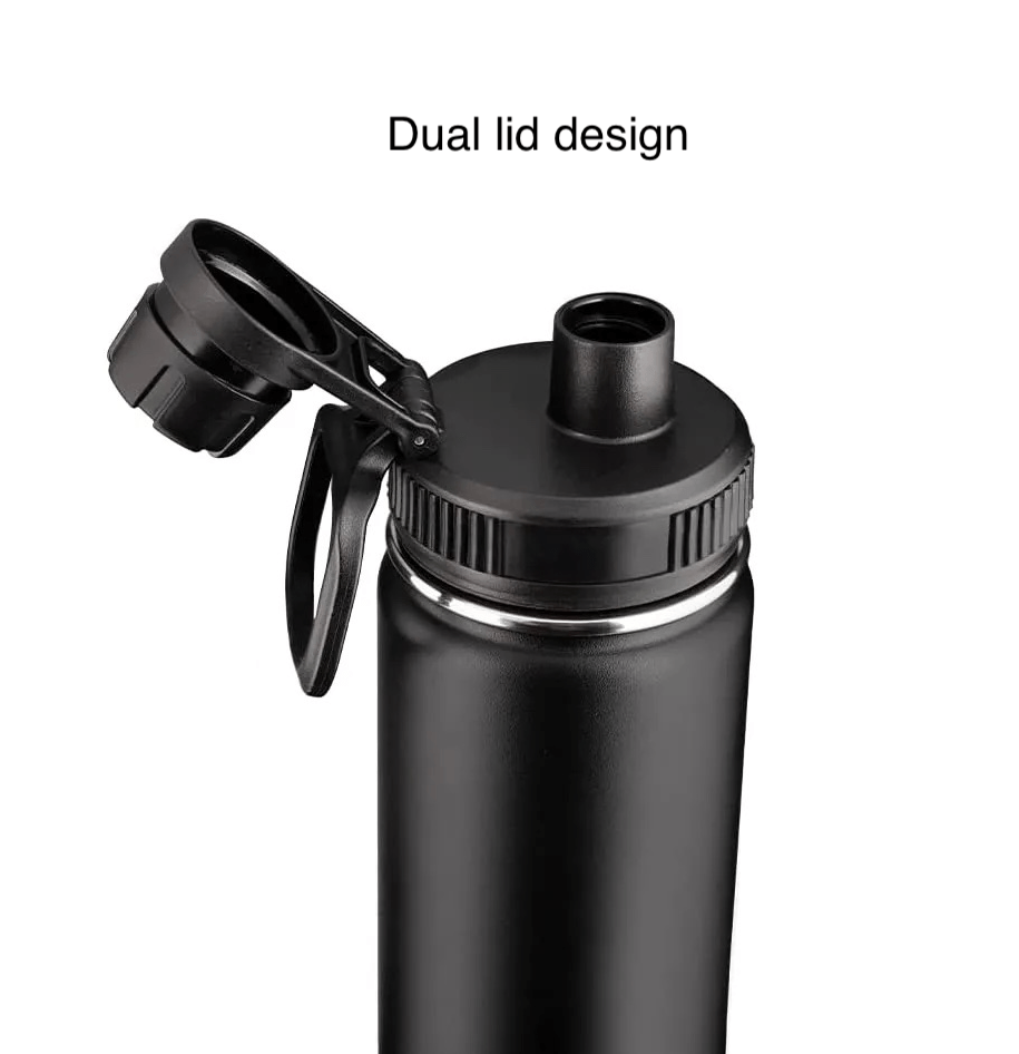 Large Capacity Water Bottle | 1000ml / 32 oz | Stainless Steel | Double Wall Vacuum Insulation | With Handle and Carry Strap - goosavvy.com