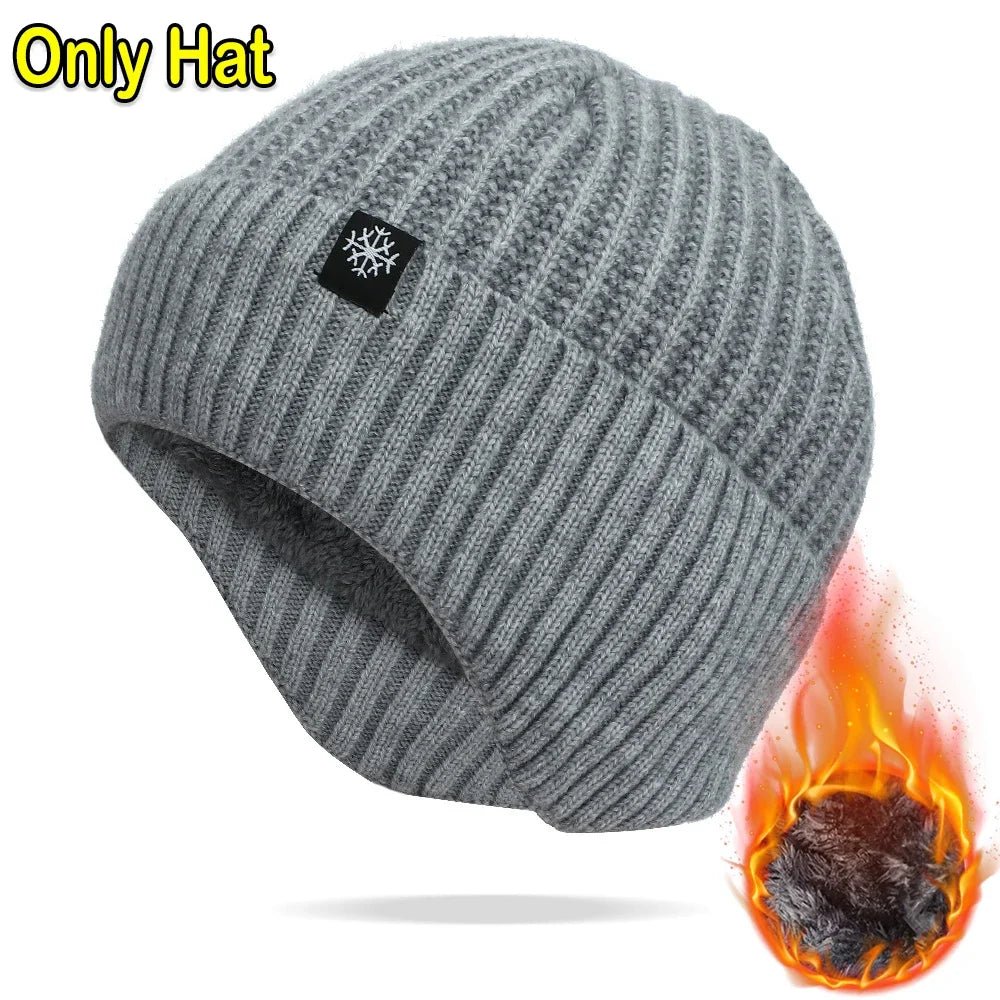 ❄️ Men’s Thermal Winter Beanie with Ear Protection – Thick Plush - Lined Knitted Hat - goosavvy.com