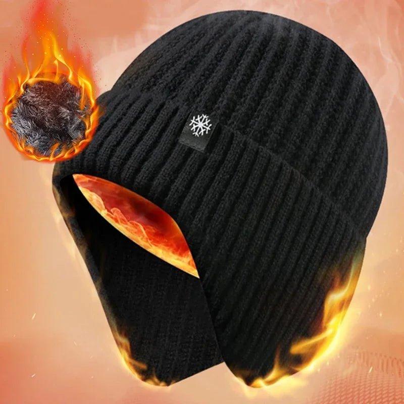 ❄️ Men’s Thermal Winter Beanie with Ear Protection – Thick Plush - Lined Knitted Hat - goosavvy.com