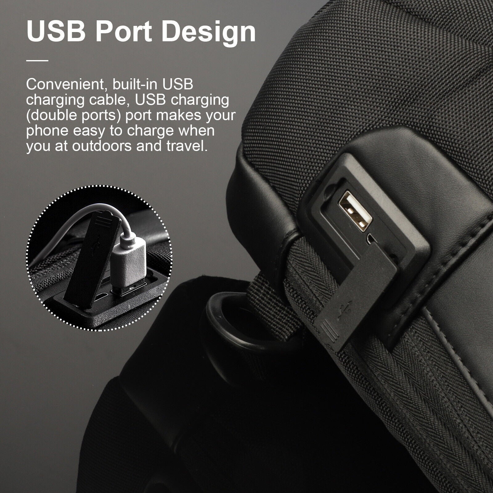 Men's Waterproof Anti - Theft Sling Crossbody Bag with USB Charging Port - goosavvy.com