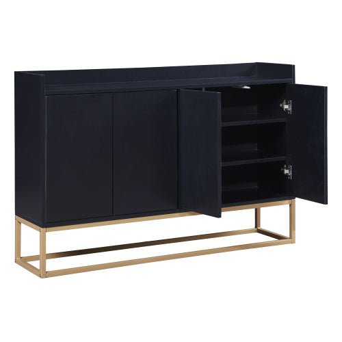 Modern Black Sideboard Buffet Cabinet with Ample Storage & Gold Legs - goosavvy.com