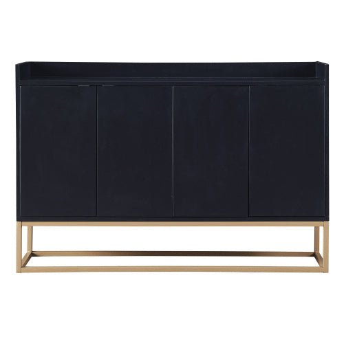 Modern Black Sideboard Buffet Cabinet with Ample Storage & Gold Legs - goosavvy.com