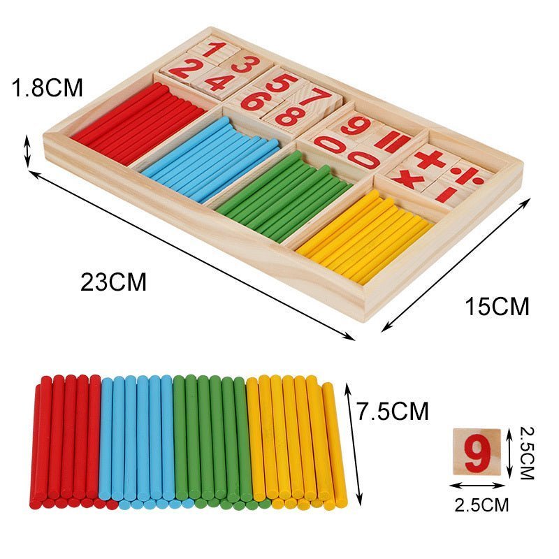 Montessori Wooden Math Counting Sticks Educational Toy for Kids - goosavvy.com