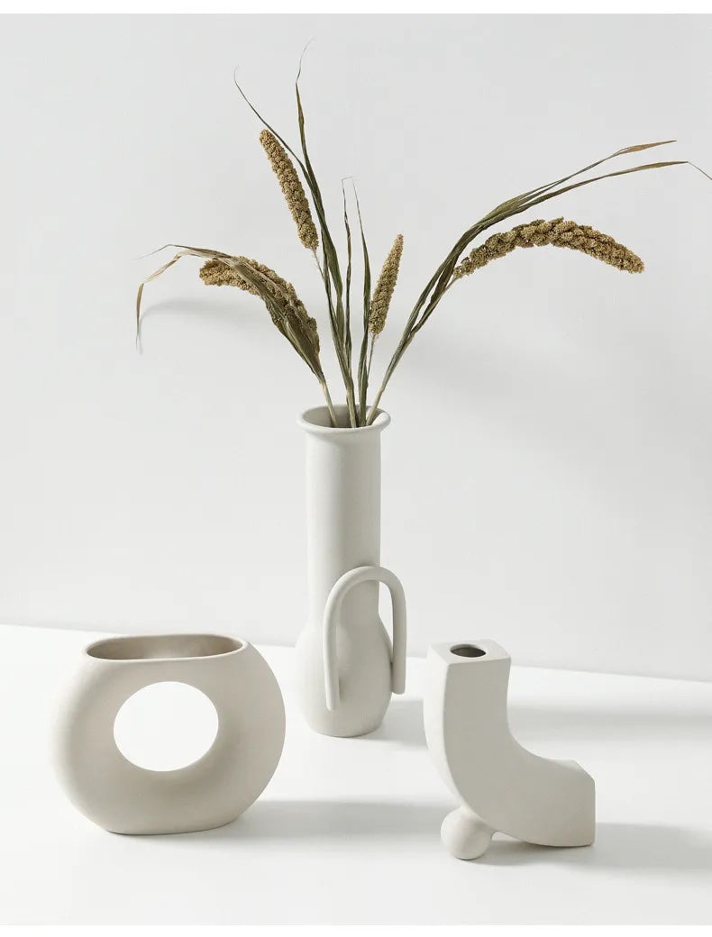 Nordic-Style Ceramic Decorative Vase for Home and Garden | Minimalist Centerpiece | Vase for Ornaments