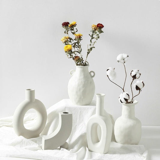 Nordic - Style Ceramic Decorative Vase for Home and Garden | Minimalist Centerpiece | Vase for Ornaments - goosavvy.com