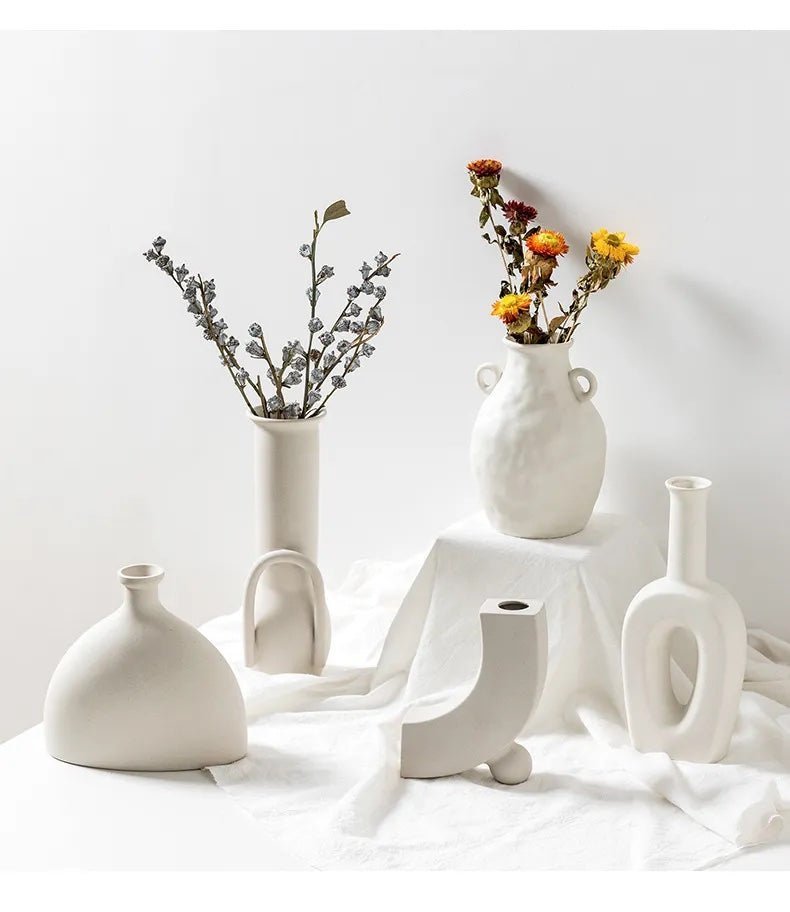 Nordic - Style Ceramic Decorative Vase for Home and Garden | Minimalist Centerpiece | Vase for Ornaments - goosavvy.com