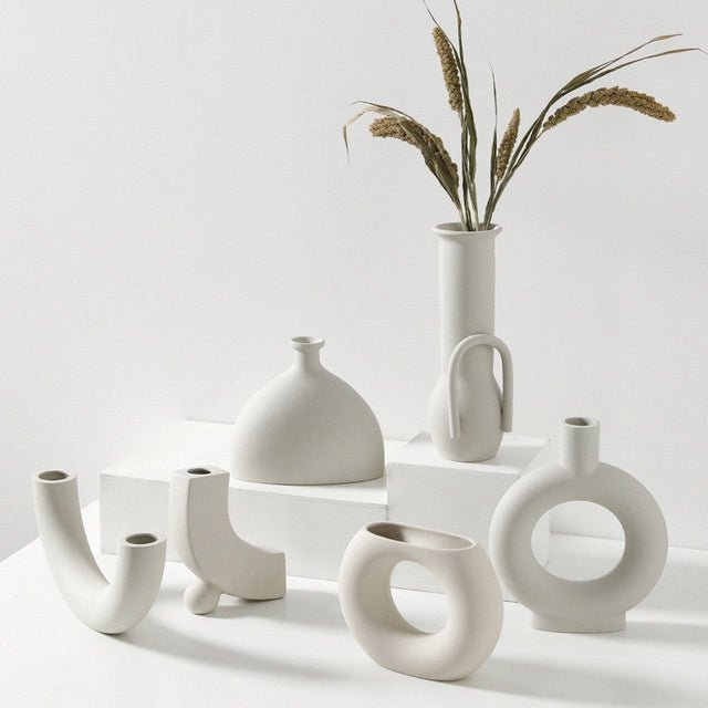 Nordic - Style Ceramic Decorative Vase for Home and Garden | Minimalist Centerpiece | Vase for Ornaments - goosavvy.com