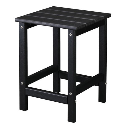 Outdoor Black Square Side Table – All - Weather Poly Lumber Patio Table for Deck, Pool, and Garden - goosavvy.com