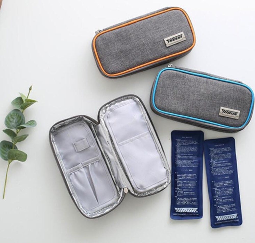 Portable Insulin Cooler Travel Case – Diabetic Medication Organizer with Insulated Liner and 2 Non - Sweat Ice Packs - goosavvy.com