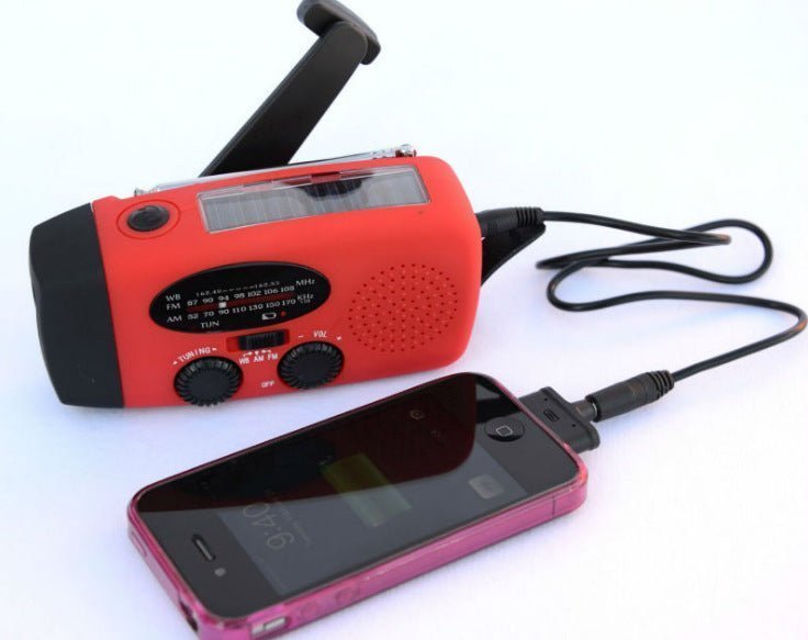 Portable Solar Hand Crank Emergency Radio with LED Flashlight, 2000mAh Power Bank, SOS Alarm, and Weather Updates – Ideal for Camping, Hiking, and Travel - goosavvy.com