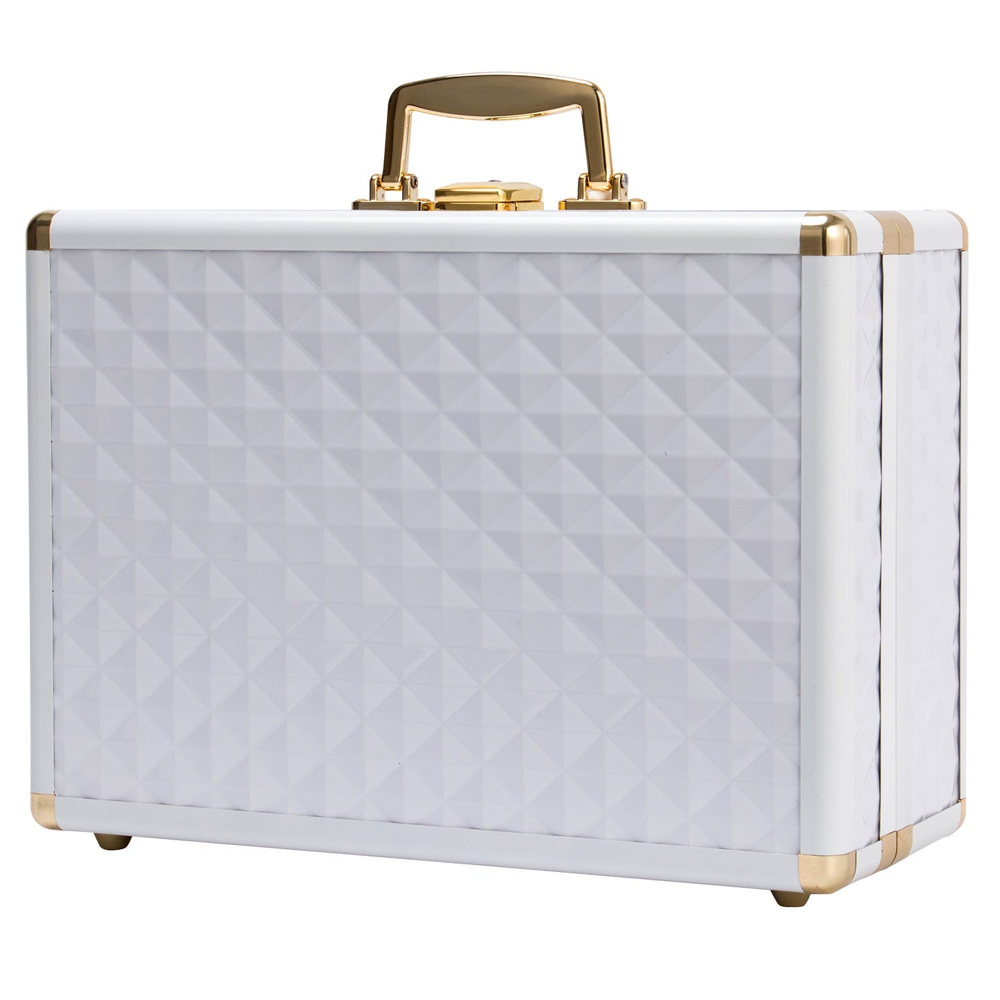 Portable Travel Makeup Case with LED Mirror, Lock, Dividers & Brush Holder - goosavvy.com